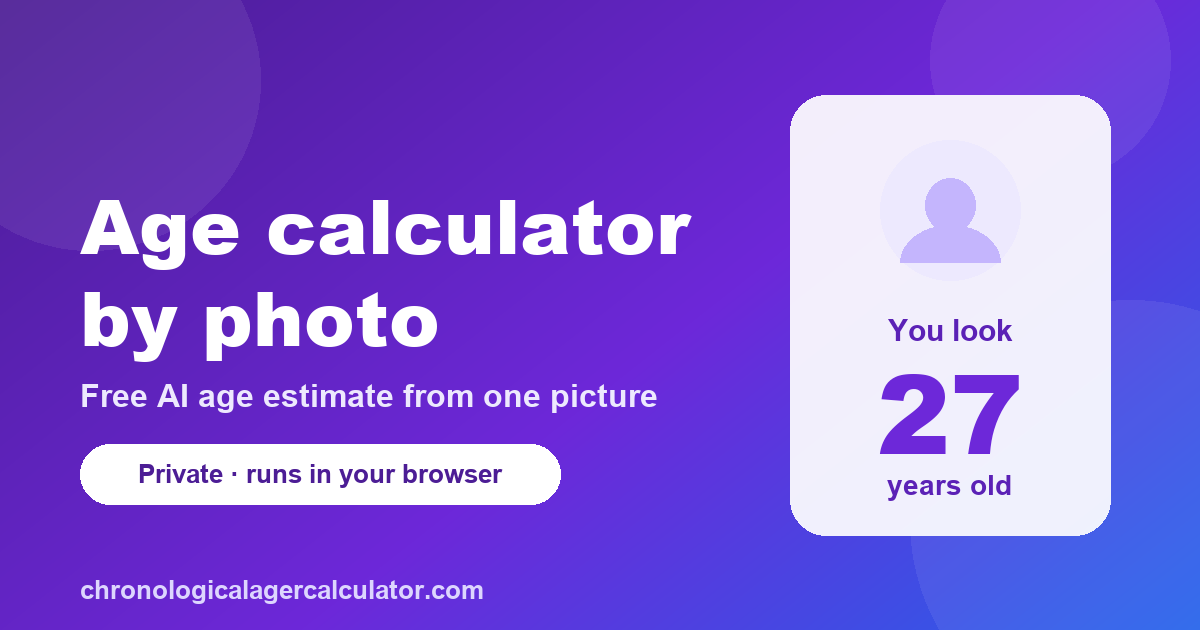 Age calculator by photo that estimates apparent age privately in the browser